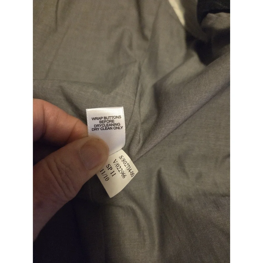 Banana Republic Modern Fit suit jacket in a classic gray pinstripe pattern,...